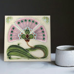 Floral Wall Decor Art Nouveau Vintage Deco Tile<br><div class="desc">Welcome to CreaTile! Here you will find handmade tile designs that I have personally crafted and vintage ceramic and porcelain clay tiles, whether stained or natural. I love to design tile and ceramic products, hoping to give you a way to transform your home into something you enjoy visiting again and...</div>