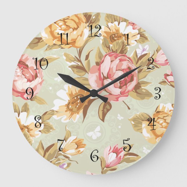 Floral Wall Decor Clock (Front)