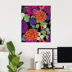 Floral wall decor poster 