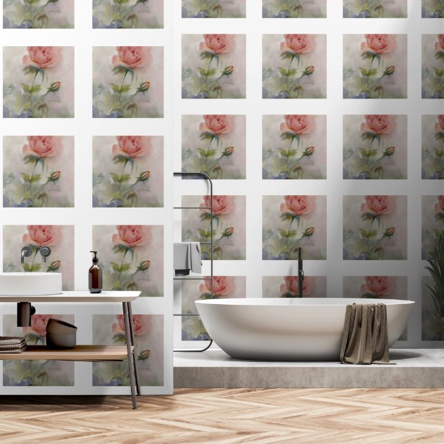 Floral Wall Paper  (Bathroom)