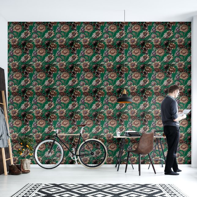 floral  wallpaper (Living Room)
