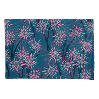 Floral wallpaper: Asian navy blue, pink. Pillowcase