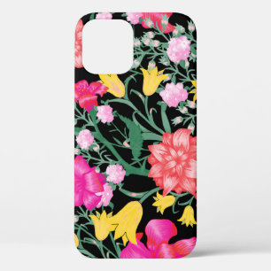 Floral Wallpaper Big Flowers Pattern iPhone 12 Case