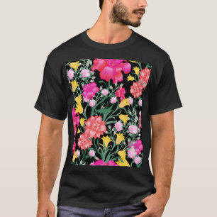 Floral Wallpaper Big Flowers Pattern T-Shirt