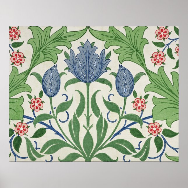 Floral wallpaper design poster (Front)