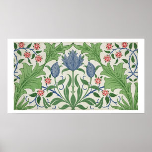 Floral wallpaper design poster