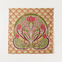 Floral wallpaper in art nouveau style, vintage ill