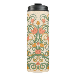 Floral wallpaper in art nouveau style, Vintage ill Thermal Tumbler