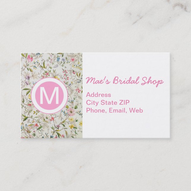 Floral Wallpaper Pattern Business Card (Front)