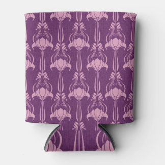 Floral Wallpaper Pink Violet Design Can Cooler