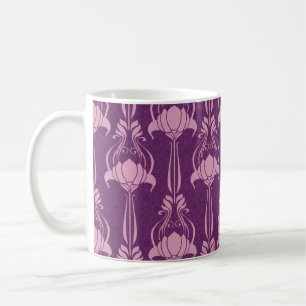 Floral Wallpaper Pink Violet Design Coffee Mug