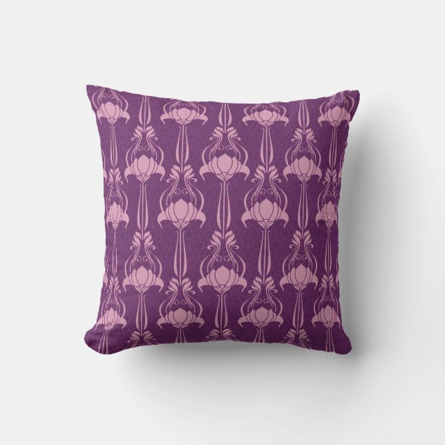 Floral Wallpaper Pink Violet Design Cushion (Front)