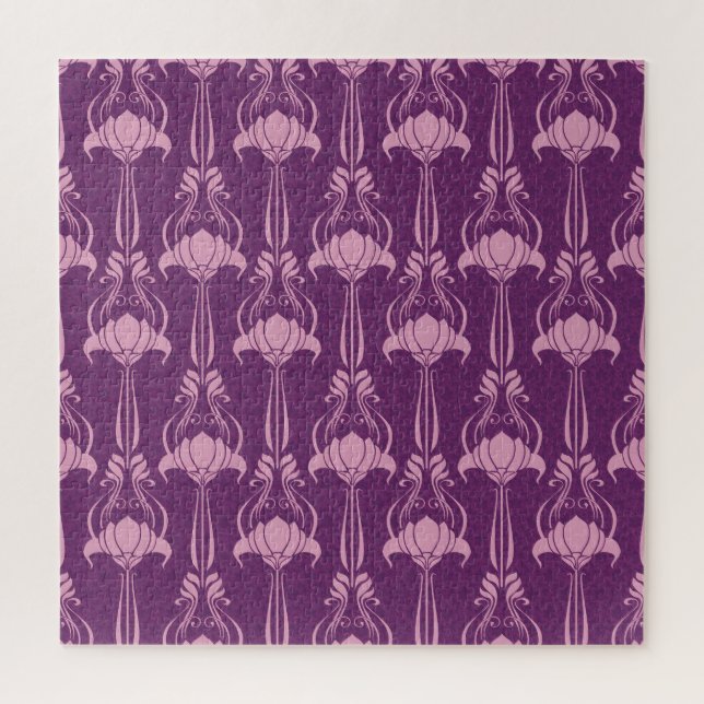 Floral Wallpaper Pink Violet Design Jigsaw Puzzle (Vertical)