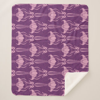 Floral Wallpaper Pink Violet Design Sherpa Blanket