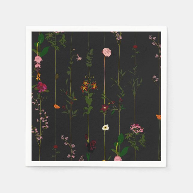 Floral Wallroll - Dark Napkin (Front)