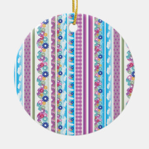 FLORAL WASHI TAPE CERAMIC TREE DECORATION