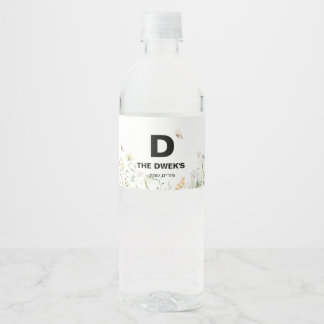 Floral Water Bottle Label