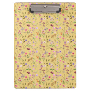 floral water color pattern- pink, purple, green- clipboard