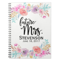 Floral Water Colour Future Mrs. Notebook