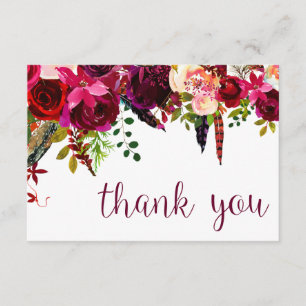 Floral Water Colour Thank You Card