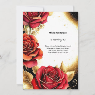 Floral Watercolor 30th Birthday Invitation