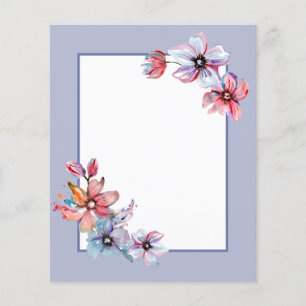 Floral Watercolor Art frame Scrapbook Paper