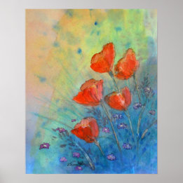 Floral Watercolor Art Poster