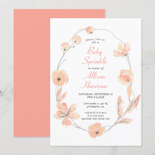 Floral Watercolor Baby Sprinkle Invitation