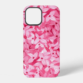 Floral watercolor background of lilac flowers in p iPhone 12 case