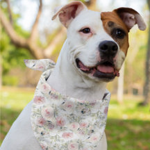 Floral watercolor bandanna for pet dog