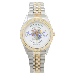 Floral Watercolor Beautiful Scripture Watch