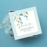 Floral Watercolor Blue Orchid Favour Stickers<br><div class="desc">Floral watercolor favour stickers! This botanical design features blue orchids in my original hand painted watercolor art with "THANK YOU" in a trendy hand lettered typography. Use the simple template fields to add your custom information. A cute yet sweet choice to adhere to your wedding favours, bridal shower or baby...</div>