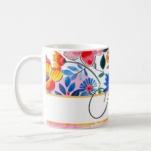 Floral Watercolor Boho Pattern Tropical Coffee Mug