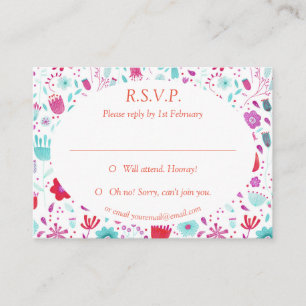Floral Watercolor Boho R.S.V.P. Enclosure Card