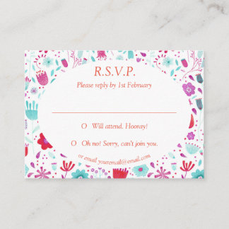 Floral Watercolor Boho R.S.V.P. Enclosure Card