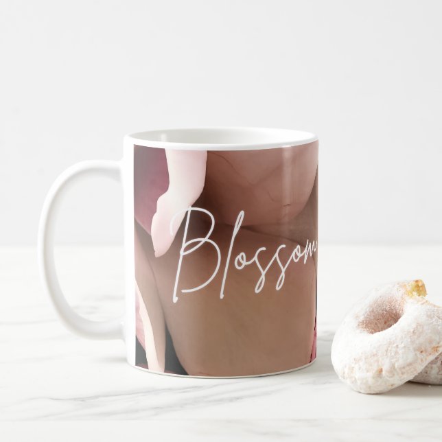 Floral Watercolor Botanical Pillow Coffee Mug (With Donut)