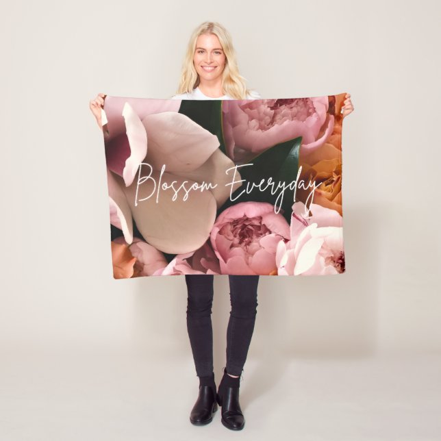 Floral Watercolor Botanical Pillow Fleece Blanket (In Situ)