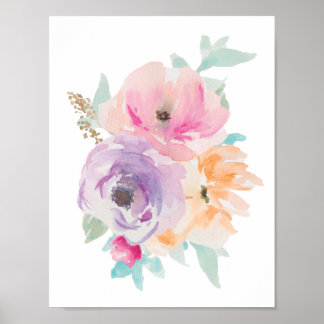Floral Watercolor Bouquet Poster II