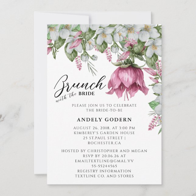 Floral Watercolor Bridal Shower Invitation (Front)