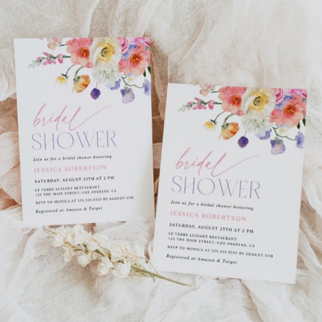 Floral Watercolor Bridal Shower Invitation (Creator Uploaded)
