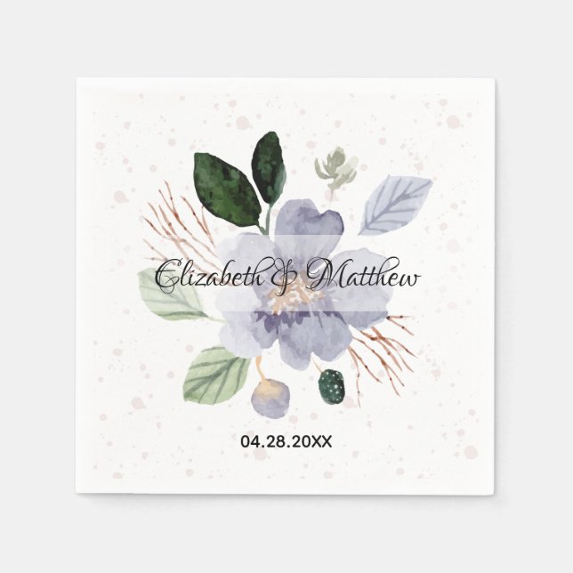 Floral Watercolor Bridal Shower Napkin (Front)