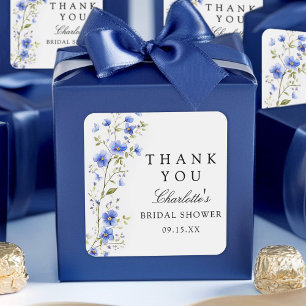 Floral Watercolor Bridal Shower Square Sticker