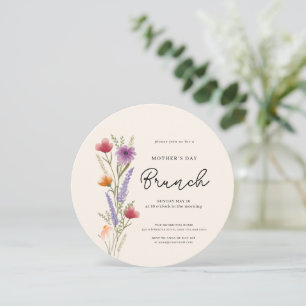 Floral Watercolor Brunch Mothers Day Invitation