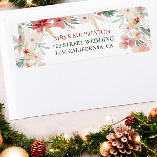 Floral Watercolor Christmas Rustic Winter Wedding