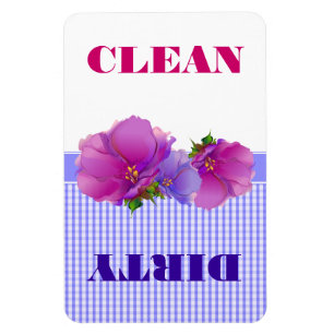 Floral Watercolor  Clean or Dirty Dishwasher  Magnet