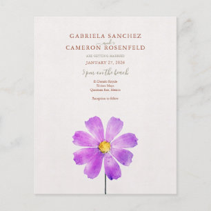 Floral Watercolor Cosmos Daisy Terracotta Wedding
