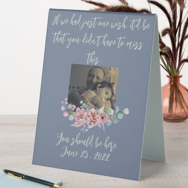 Floral Watercolor Custom Wedding Memorial (In SItu (Table))