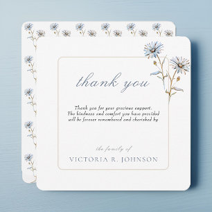 Floral Watercolor Daisy Funeral Memorial Thank You