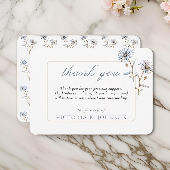 Floral Watercolor Daisy Funeral Memorial Thank You (Creator Uploaded)