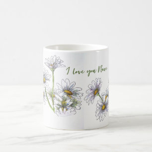 Floral Watercolor Daisy I Love You Nana Gift Coffee Mug